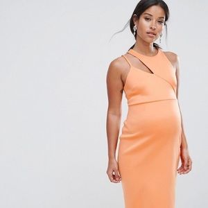 Asos Scuba Cut-Our Neck Asymmetric Maternity Dress